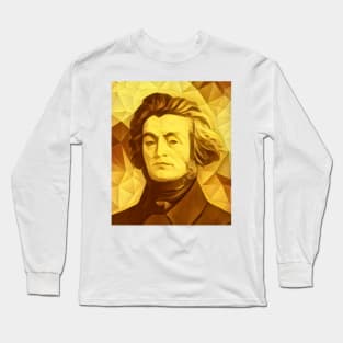 Adam Mickiewicz Golden Portrait | Adam Mickiewicz Artwork 9 Long Sleeve T-Shirt